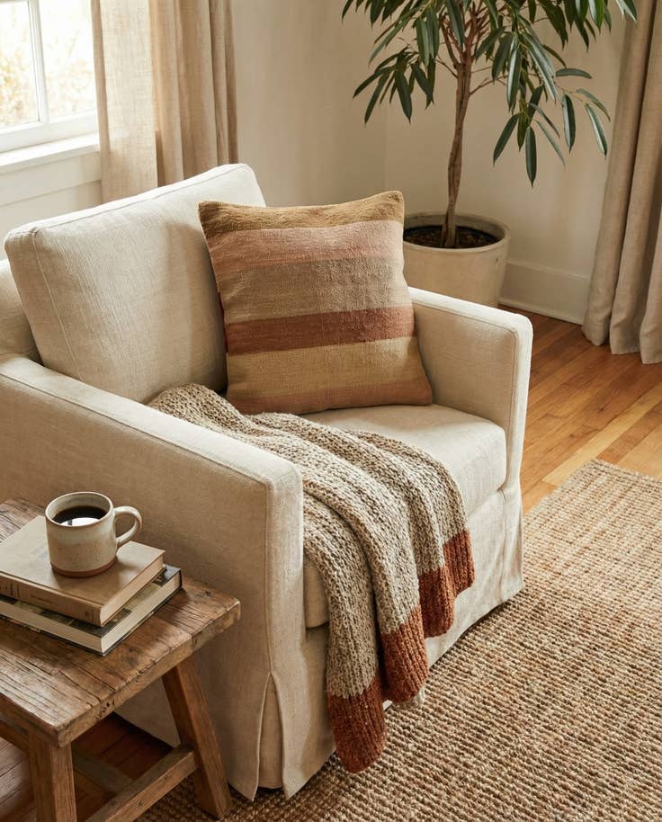 Detail image of 1' 5 x 1' 7 Hand Woven Pillow Wool Square Rug