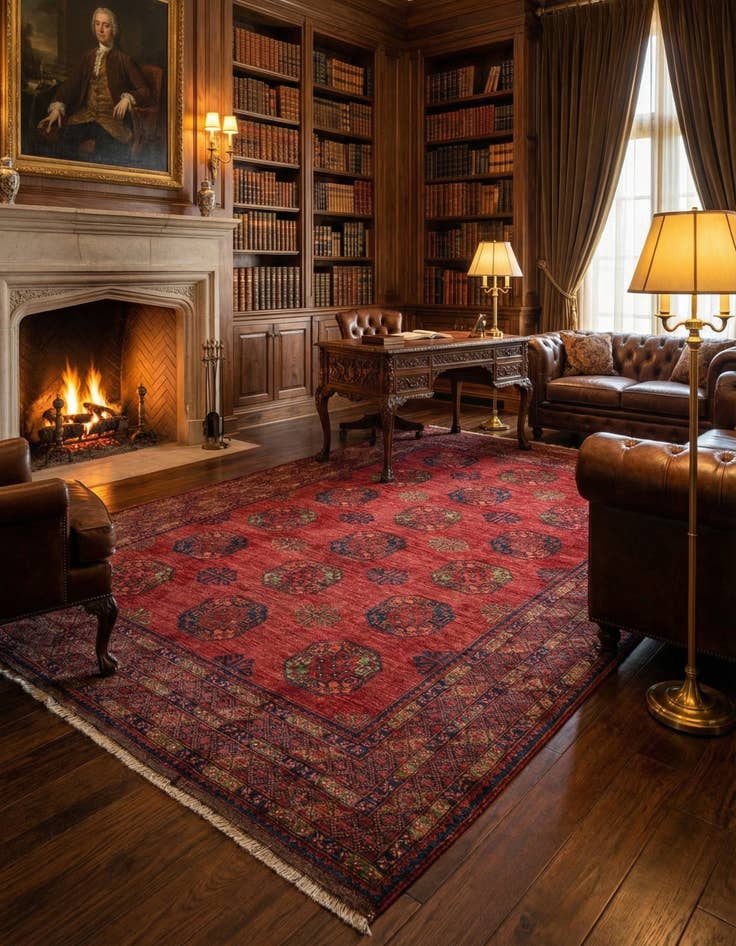 Detail image of  8' 11 x 12' 1 Ersari Afghan Wool Rug