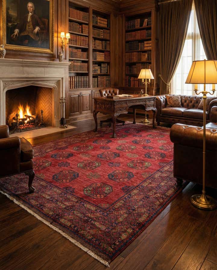 8' 11 x 12' 1 Ersari Afghan Wool Rug