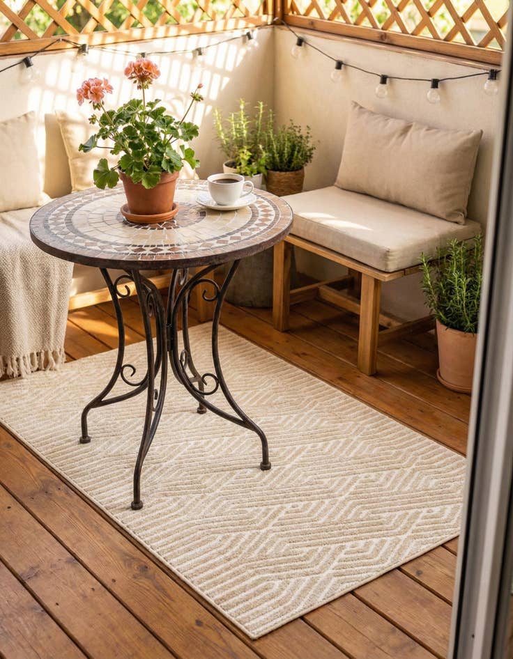 Detail image of 1' 8 x 1' 8  Washable Sabrina Soto Hudson Indoor / Outdoor Sample Rug