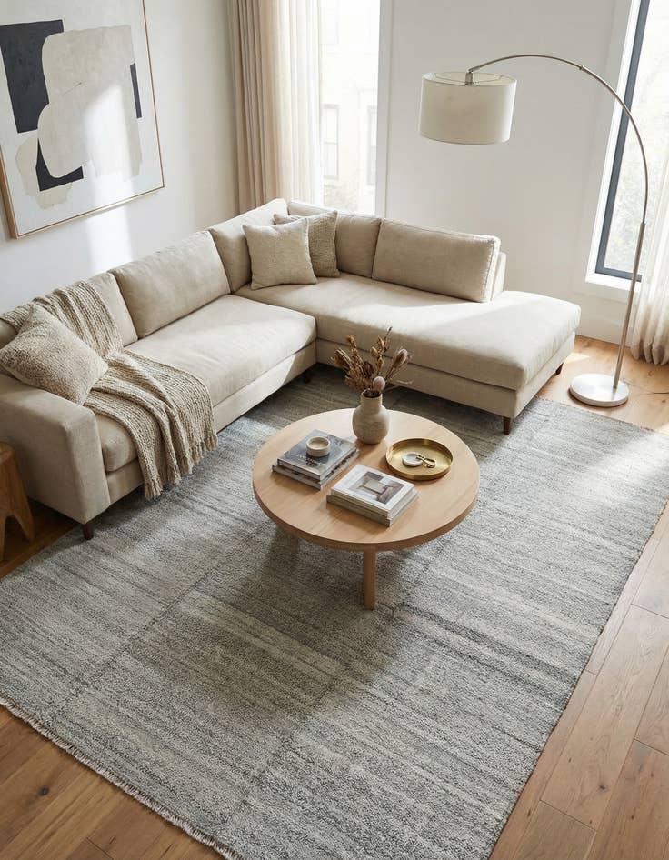 Detail image of 8' x 9' 10 Hand Woven Kilim Modern Wool Rug