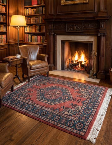 3' 3 x 4' 6 Hand Knotted Bokhara Wool Rug
