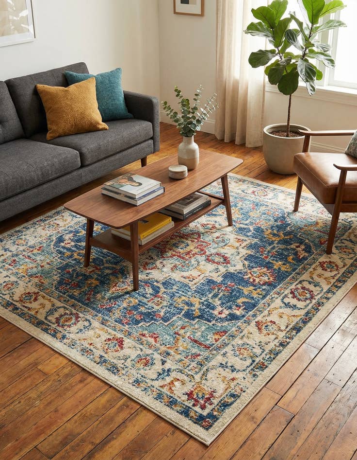 Detail image of  7' 10 x 7' 10  Washable Casablanca Indoor / Outdoor Square Rug