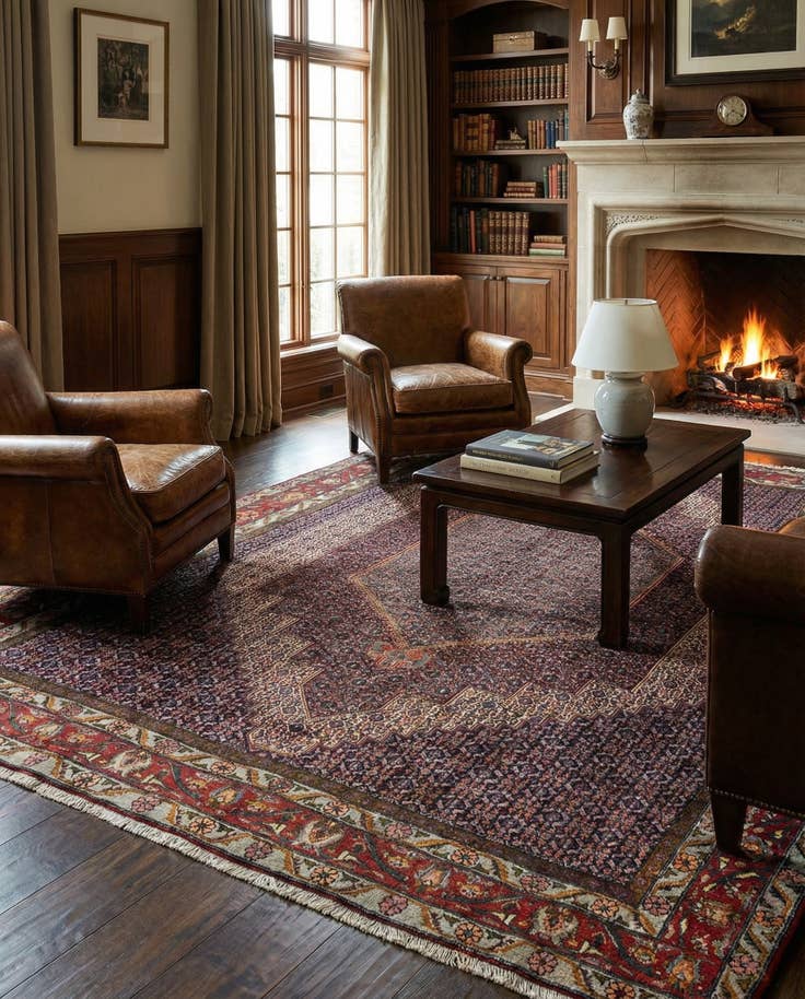 Detail image of 6' 6 x 8' 3 Senneh Wool Rug