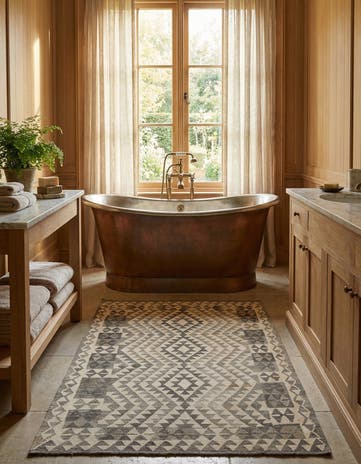4' 1 x 5' 10 Hand Woven Kilim Maymana Wool Rug