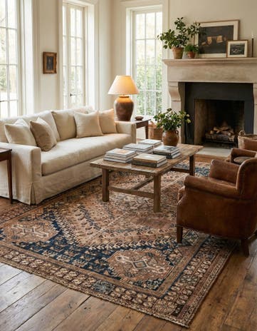 5' 10 x 7' 9 Hand Knotted Ultra Vintage Persian Wool Rug
