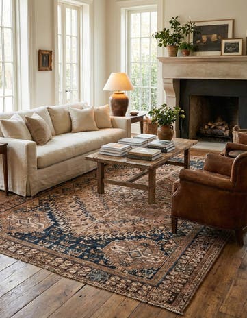 5' 10 x 7' 9 Hand Knotted Ultra Vintage Persian Wool Rug