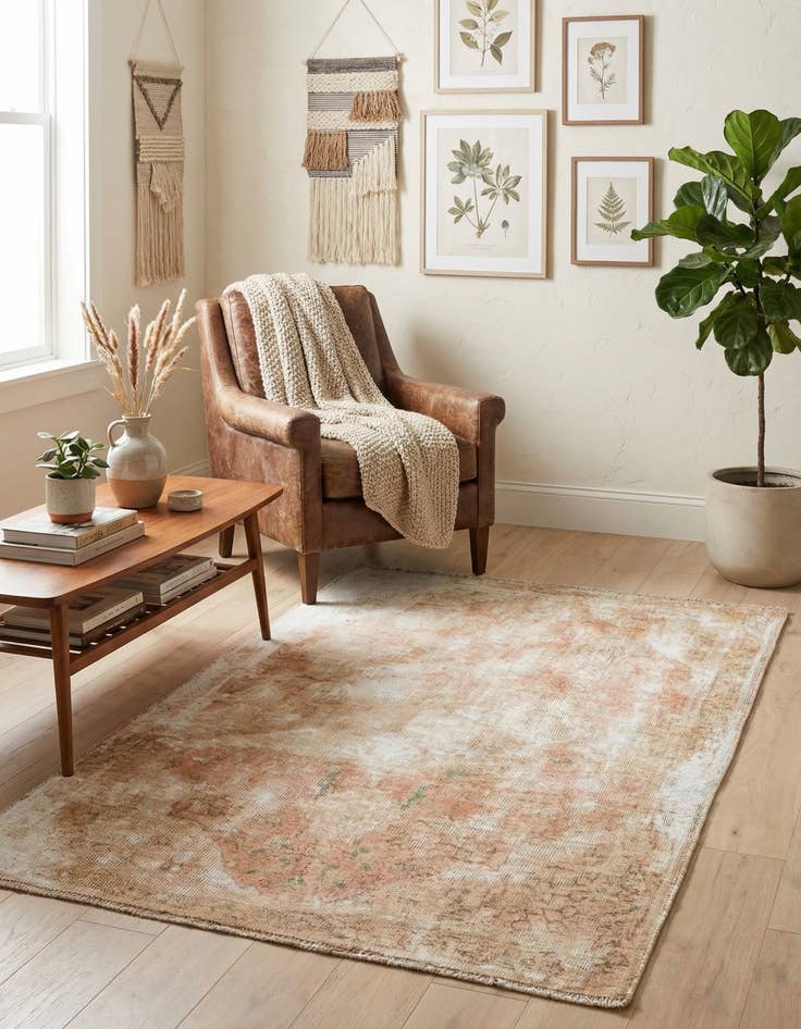 Detail image of  3' 1 x 4' 6  Hand Knotted Ultra Vintage Persian Wool Rug