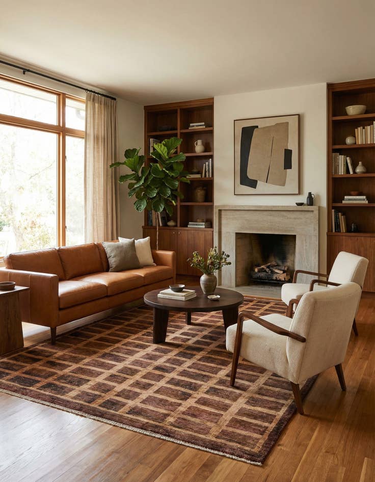 Detail image of 5' 1 x 8' 1  Hand Knotted Modern Ziegler Rug