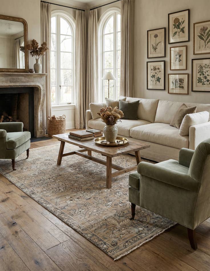 Detail image of  5' 8 x 9' 3  Hand Knotted Ultra Vintage Persian Wool Rug