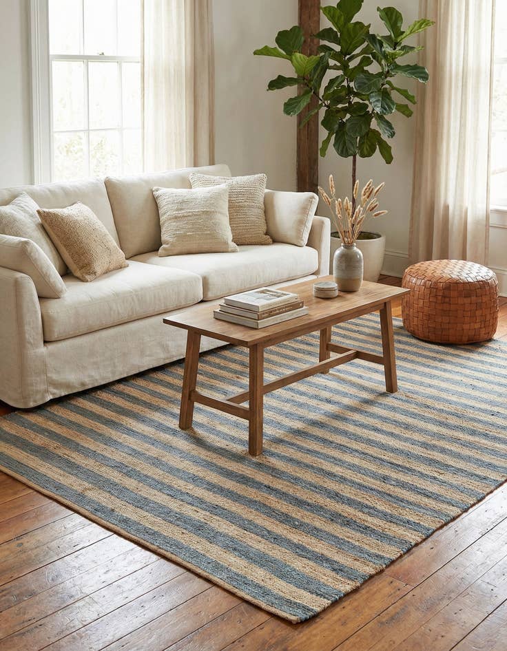 Detail image of  10' x 14' 1  Hand Braided Jute Rug