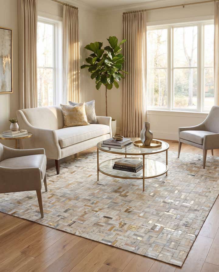 5' x 7' 11 Cowhide Stocks Rug