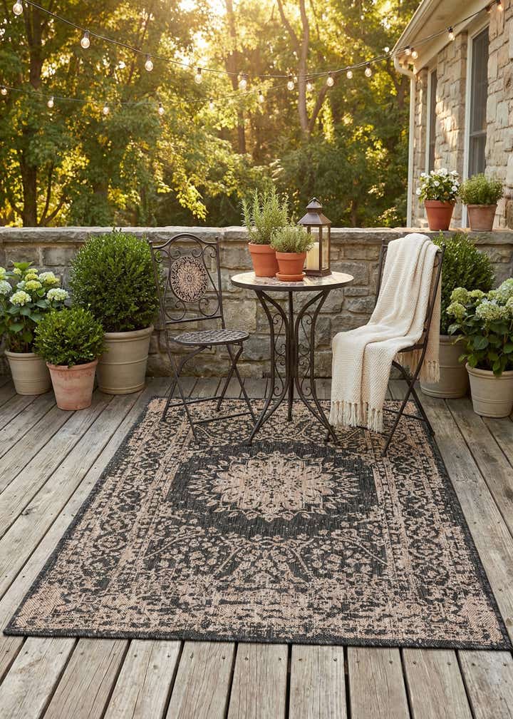 4' x 6' Easy-Clean Traditional Indoor / Outdoor Rug