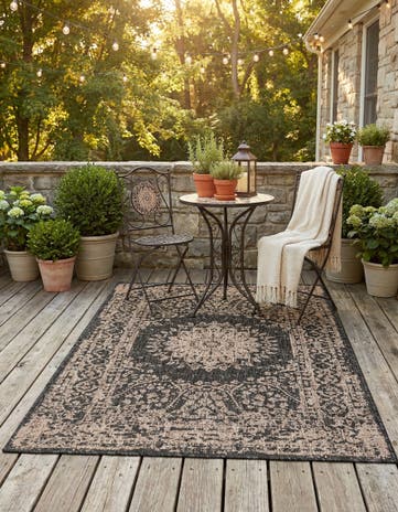 4' x 6' Easy-Clean Traditional Indoor / Outdoor Rug