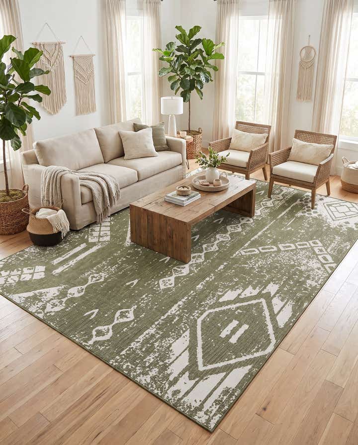10' x 13' Easy-Clean Bohemian Indoor / Outdoor Rug