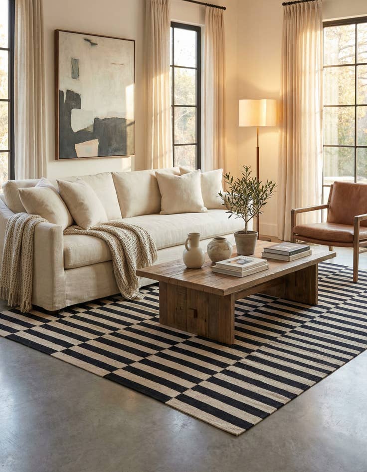 Detail image of 5' 7 x 7' 11  Hand Woven Kilim Modern Wool Rug