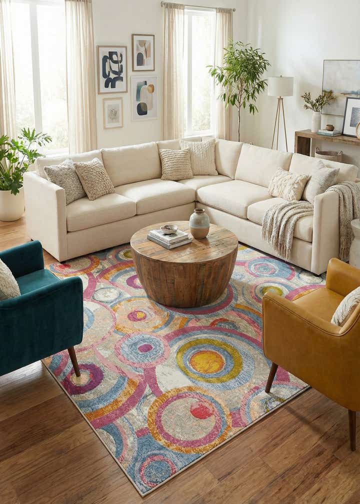 10' x 10' Easy-Clean Modern Indoor / Outdoor Square Rug
