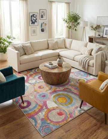 10' x 10' Easy-Clean Modern Indoor / Outdoor Square Rug