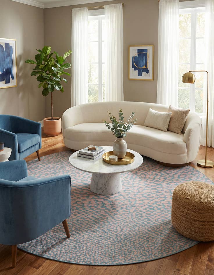 Detail image of 10' 8 x 10' 8 Easy-Clean Jill Zarin Cape Town Indoor / Outdoor Round Rug
