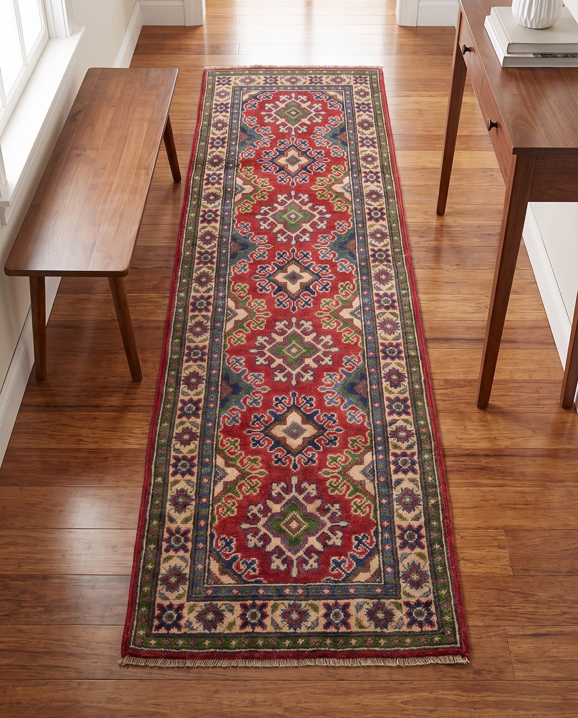 1' 11 x 6' 2 Hand Knotted Kazak Runner Rug