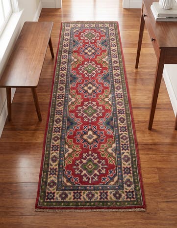 1' 11 x 6' 2 Hand Knotted Kazak Runner Rug
