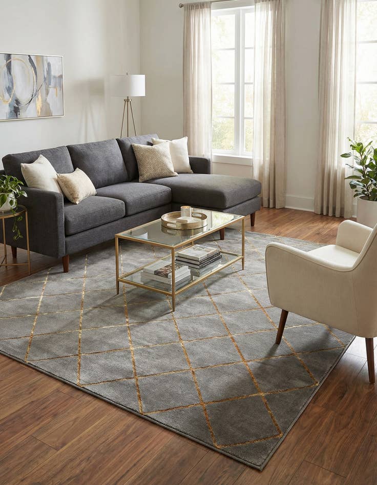 Detail image of  7' 10 x 7' 10 Vogue Geo Square Rug