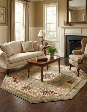 5' 3 x 5' 3 Classic Aubusson Octagon Rug