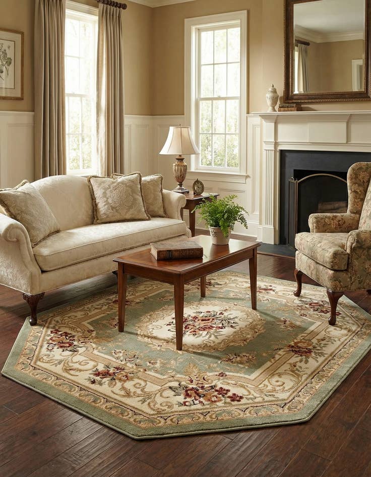 Detail image of  5' 3 x 5' 3 Chateau Octagon Rug