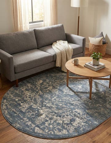 Blue Oregon Oval Rug
