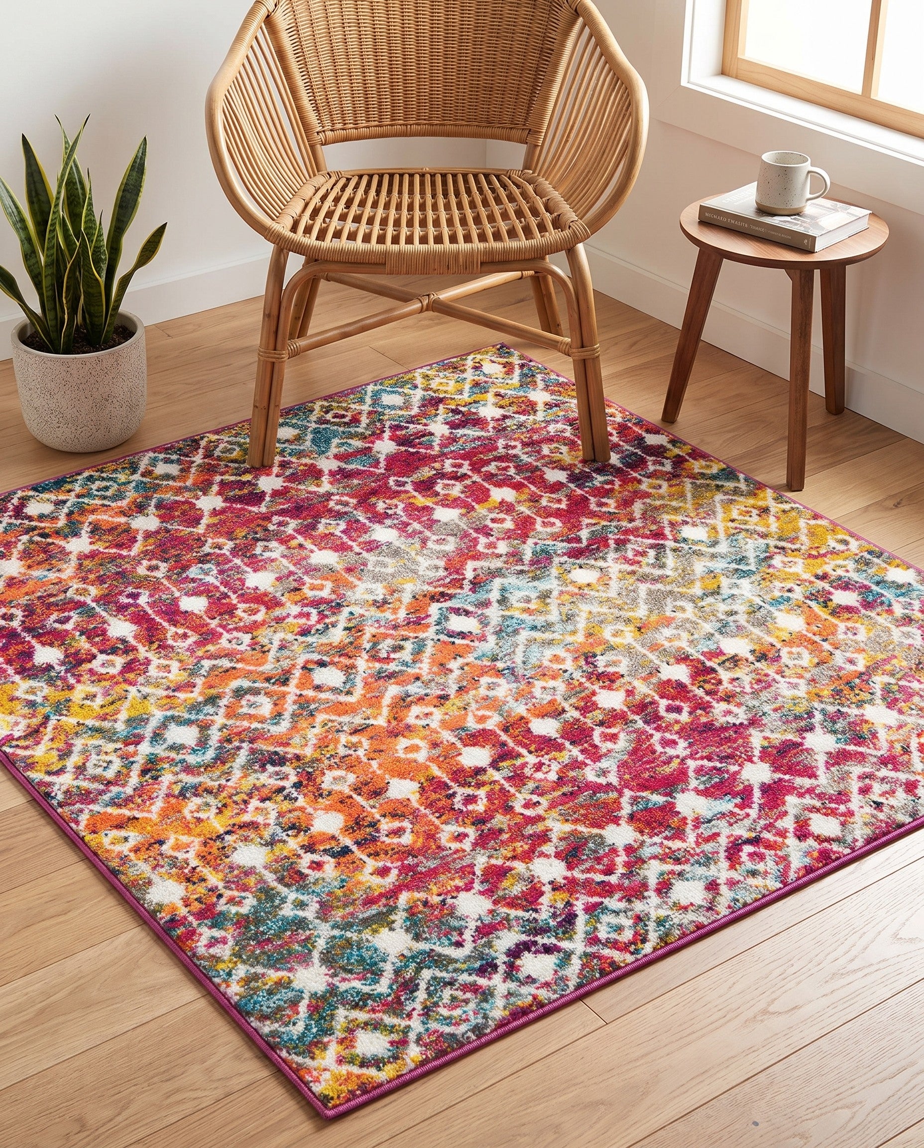 4' x 4' Moroccan Trellis Square Rug