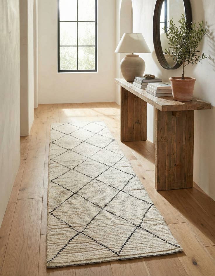 Detail image of 2' 4 x 8' 5  Hand Knotted Moroccan Wool Runner Rug