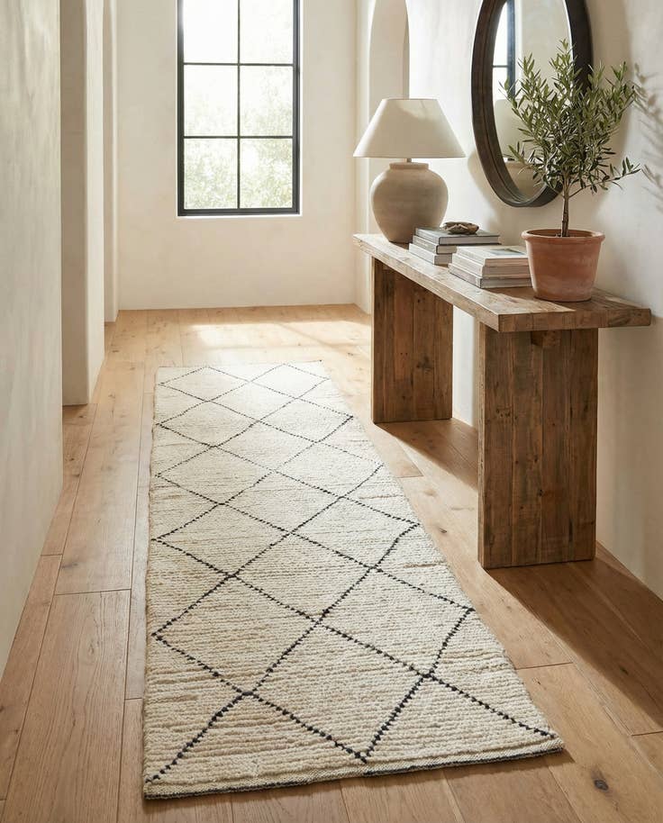 Detail image of 2' 4 x 8' 5 Hand Knotted Moroccan Wool Runner Rug