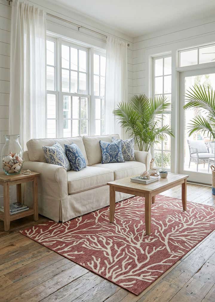 6' x 9' Easy-Clean Coastal Indoor / Outdoor Rug