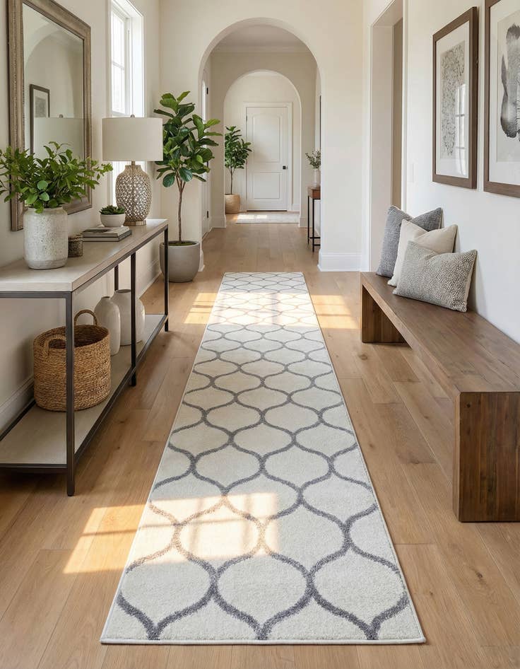 Detail image of  2' 6 x 18' Lattice Frieze Runner Rug