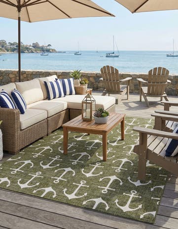 9' x 12' Easy-Clean Coastal Indoor / Outdoor Rug