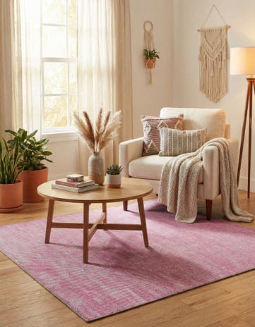Pink Asha Square Rug