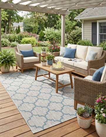 7' x 10' Easy-Clean Lattice Indoor / Outdoor Rug