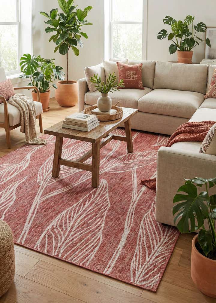 7' x 10' Easy-Clean Botanical Indoor / Outdoor Rug