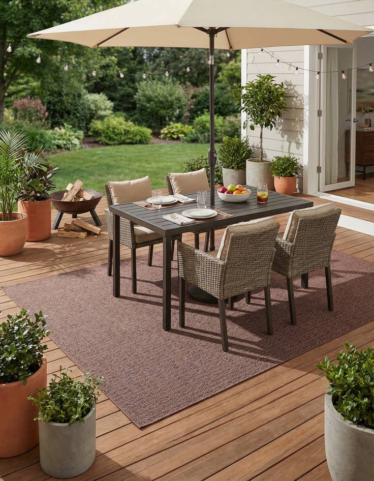 Detail image of  7' x 10'  Washable Modern Indoor / Outdoor Rug