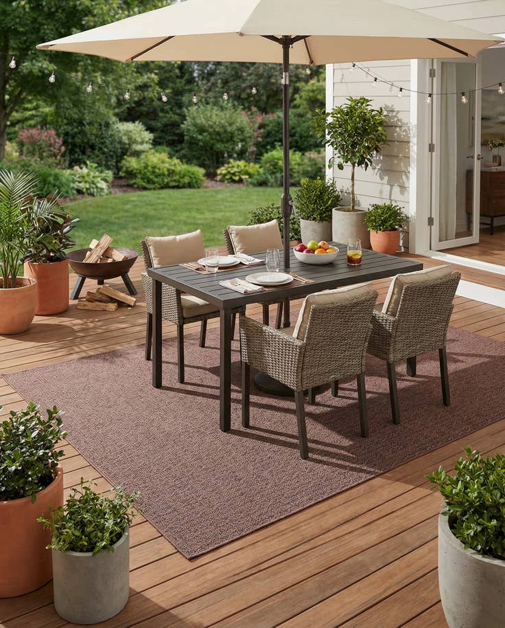 Detail image of 7' x 10' Easy-Clean Modern Indoor / Outdoor Rug
