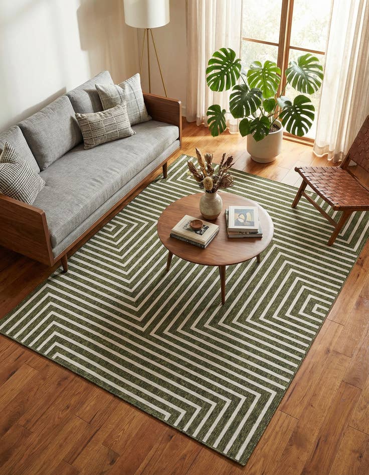 Detail image of  7' 10 x 10'  Washable Modern Indoor / Outdoor Rug