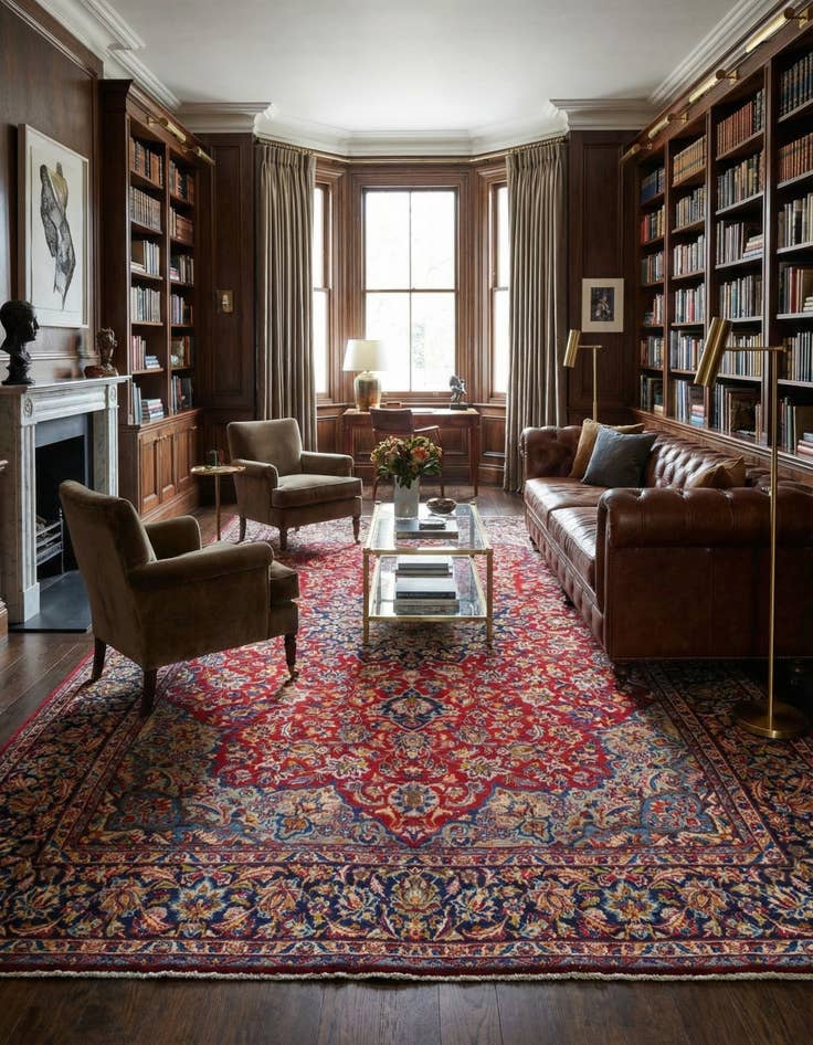 Detail image of 9' 8 x 13' 3  Hand Knotted Isfahan Persian Wool Rug