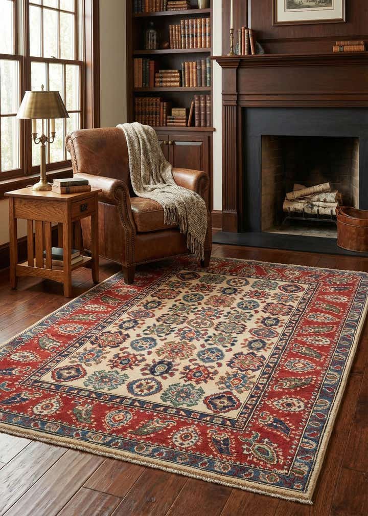 4' x 5' 10 Hand Knotted Kazak Rug