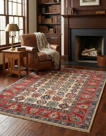 4' x 5' 10 Hand Knotted Kazak Rug