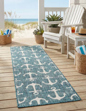 2' x 6' Easy-Clean Coastal Indoor / Outdoor Runner Rug