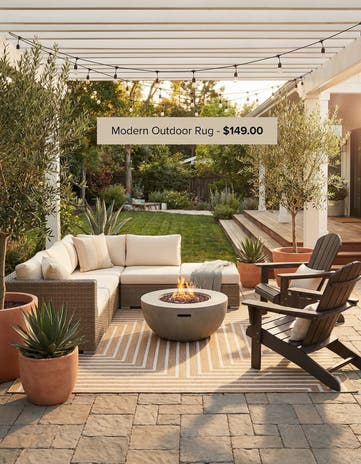 Taupe Easy-Clean Modern Indoor / Outdoor Square Rug