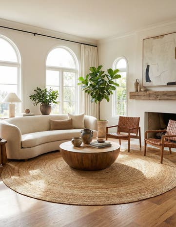 Natural Handmade Braided Jute Luxe Round Rug