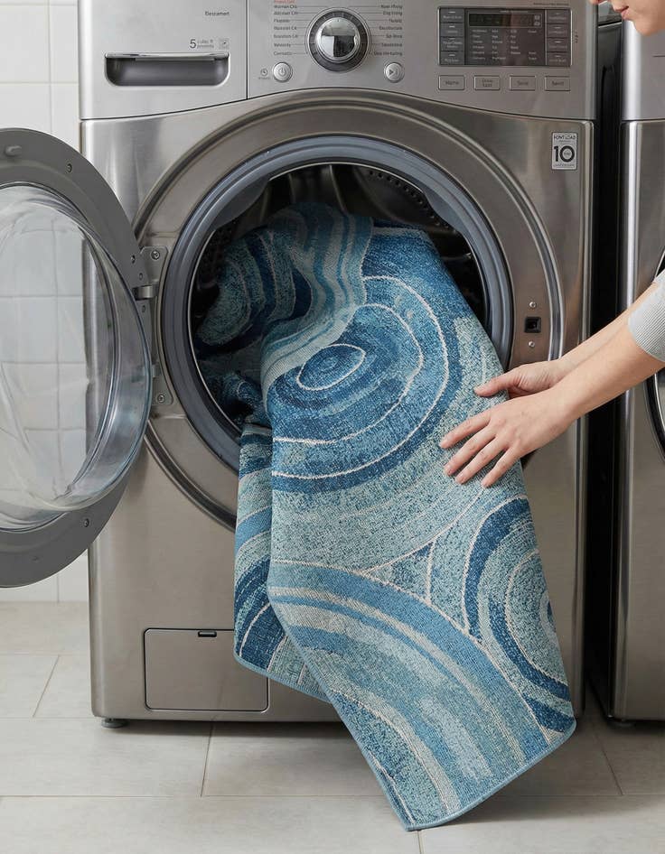 Detail image of 6' x 6'  Washable Modern Indoor / Outdoor Square Rug