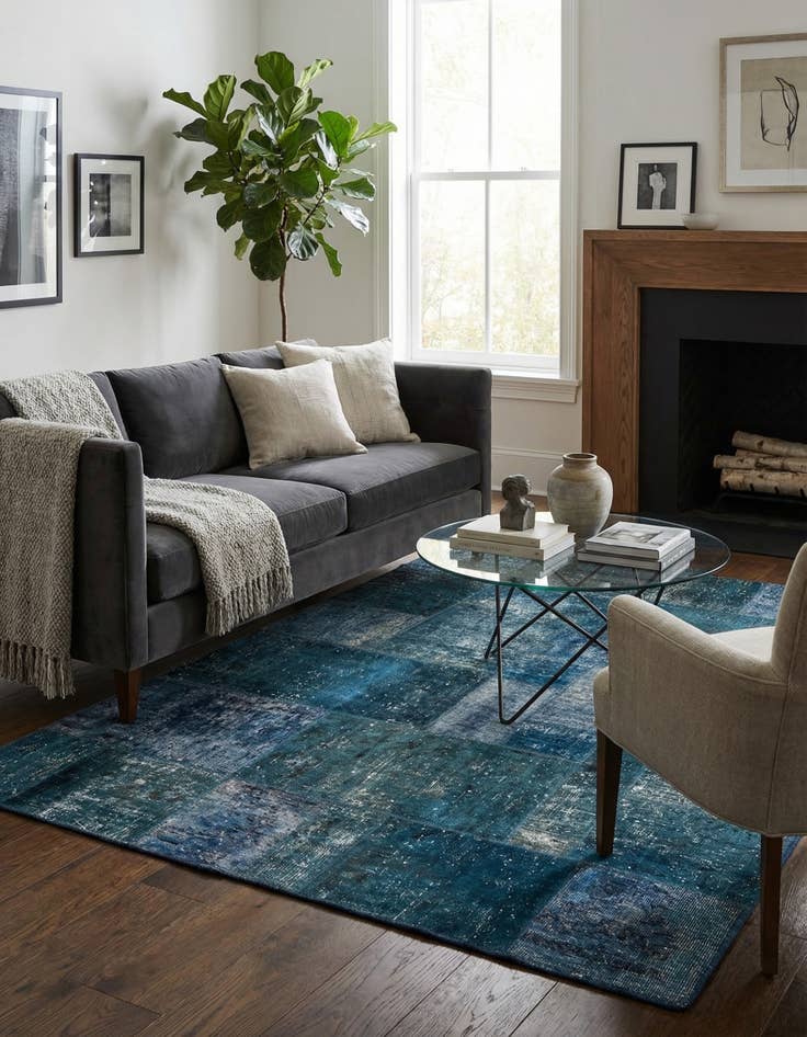 Detail image of 4' 11 x 6' 9  Hand Knotted Ultra Vintage Persian Wool Rug