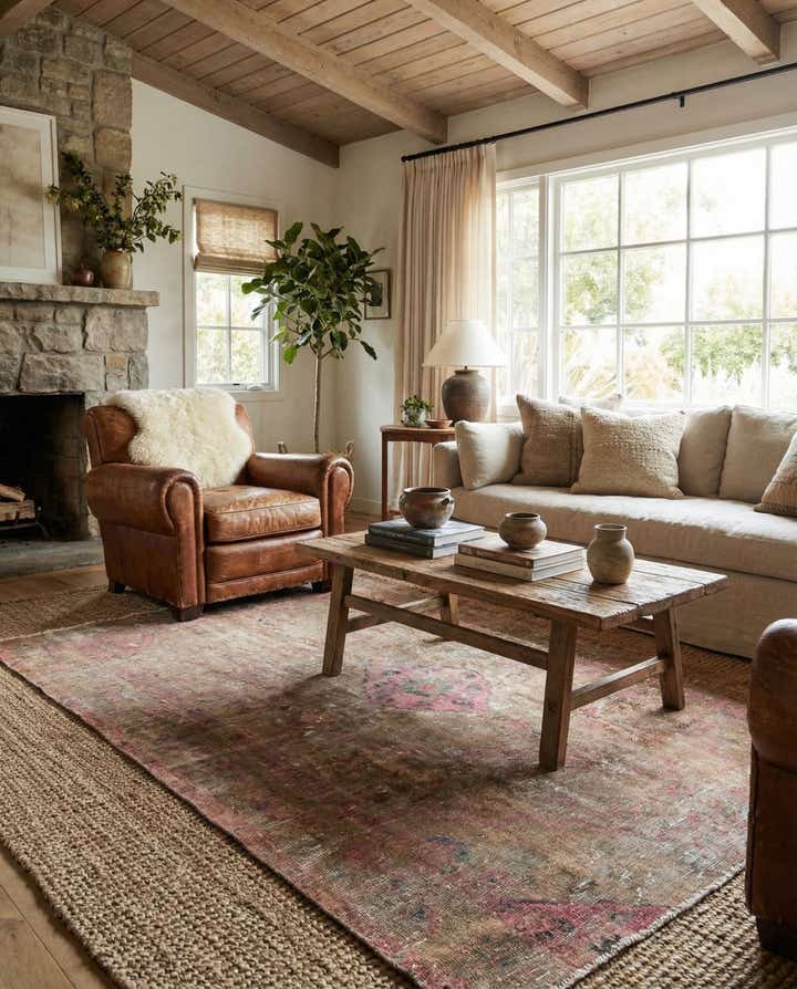 4' 4 x 6' 8 Hand Knotted Ultra Vintage Persian Wool Rug